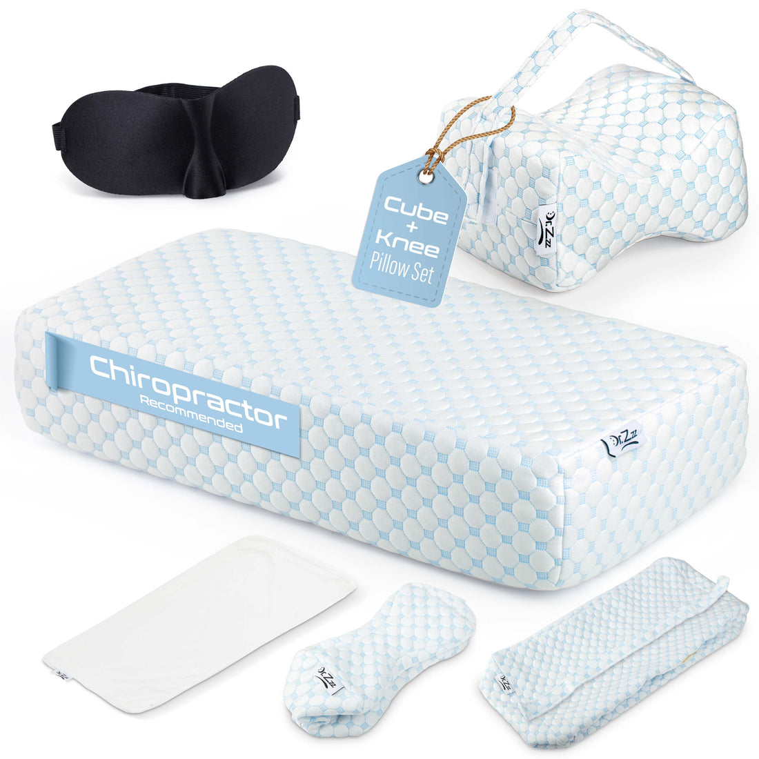 4 inch cube pillow and knee pillow set